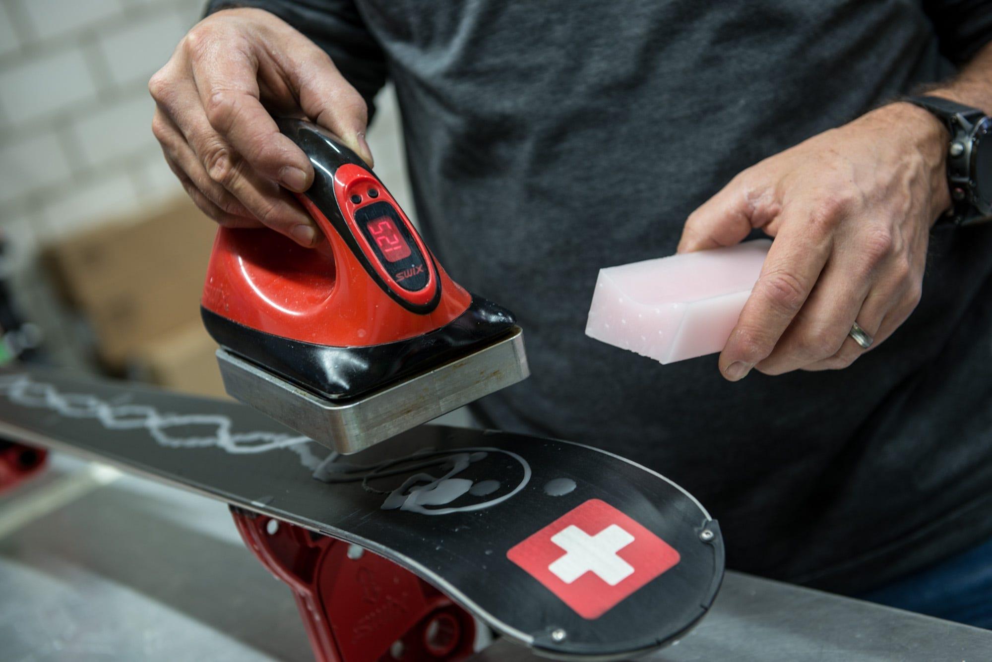 Ski waxing and tuning equipment at Rusted Moon Outfitters